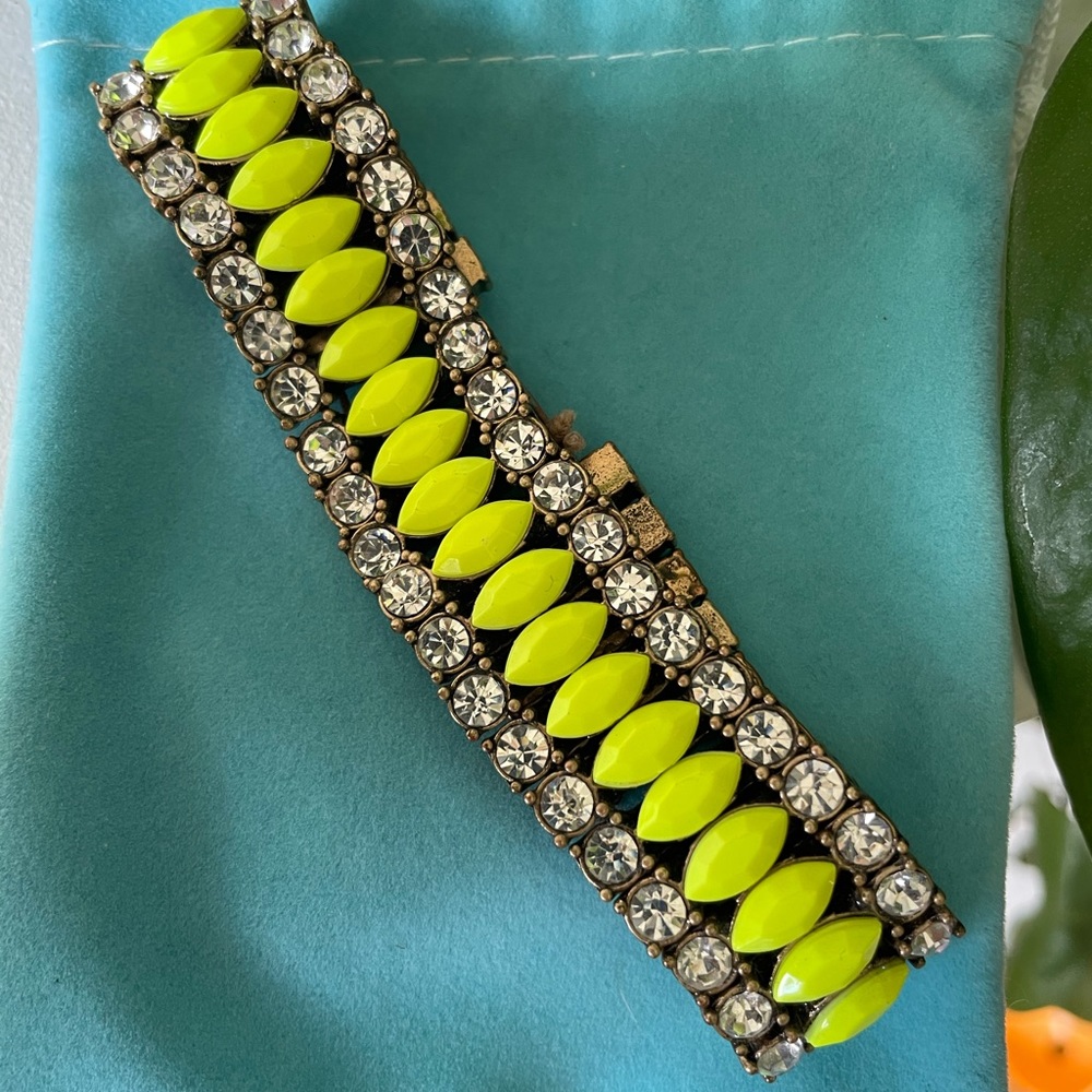 J. Crew Diamond and Neon Stone Bracelet